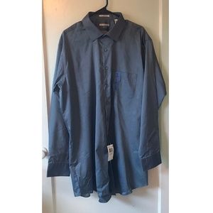 NWT Men's Grey Tall Dress Shirt 18 35/36